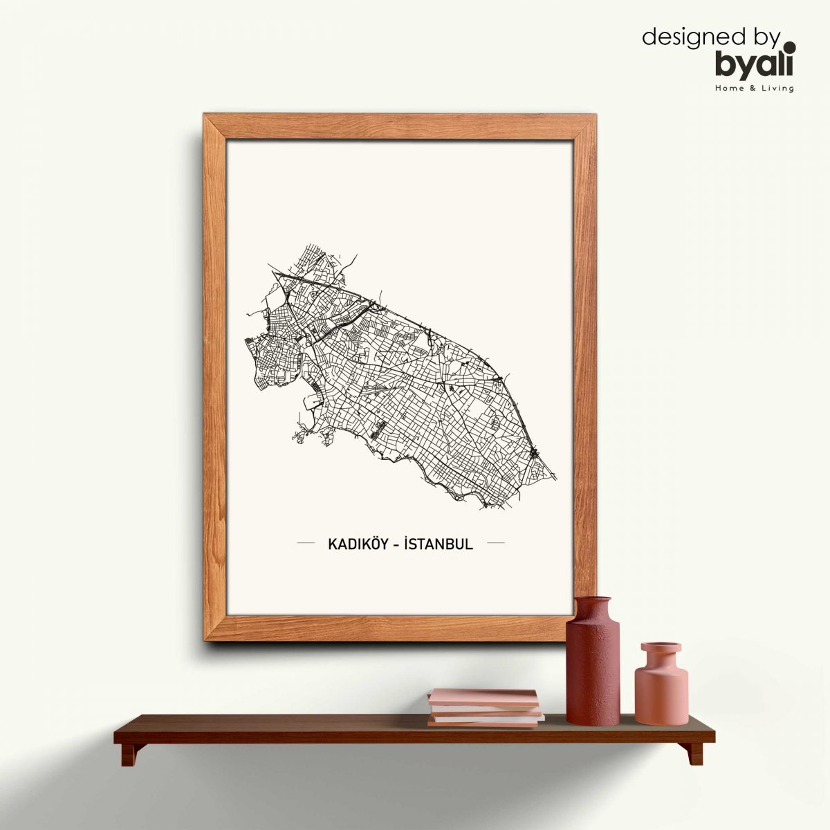 Kadıköy Map Ahşap Çerçeveli Tablo CM1035