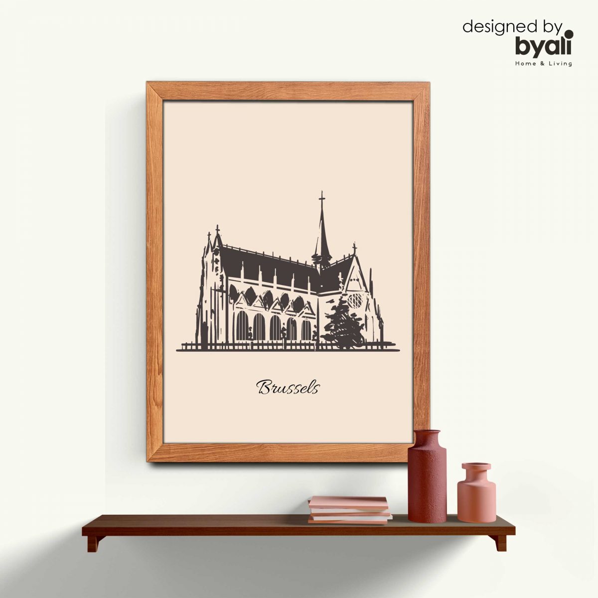 Brussels Retro Şehir Ahşap Çerçeveli Tablo CR 1004