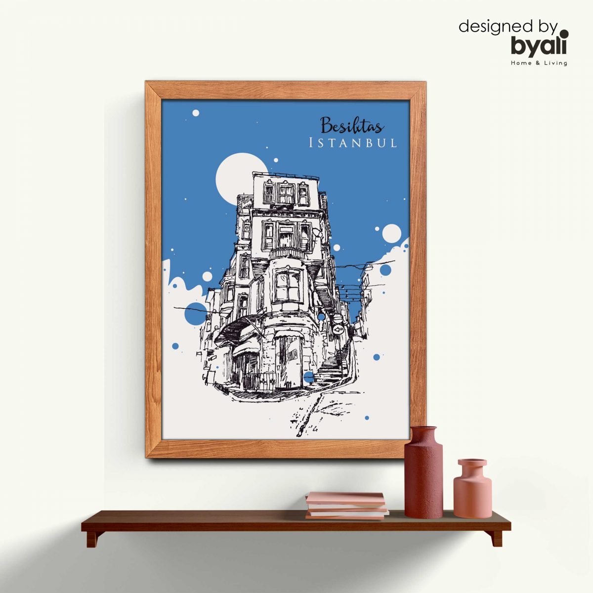 Beşiktaş Retro Şehir Ahşap Çerçeveli Tablo CR 1083