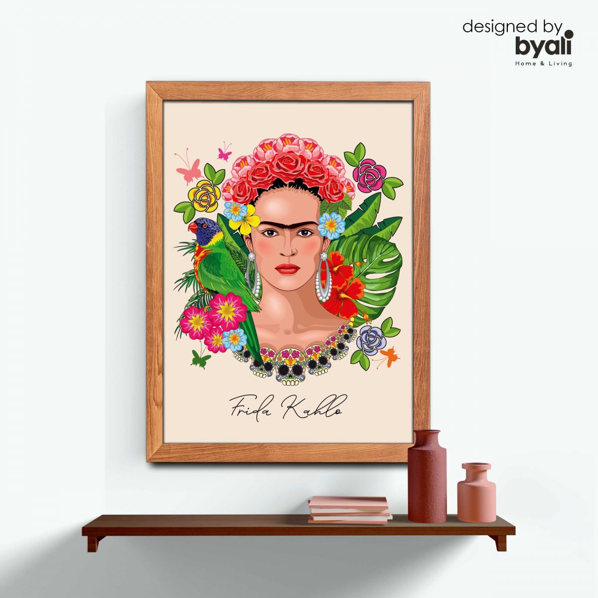 Frida Kahlo Ahşap Çerçeveli Tablo E1004