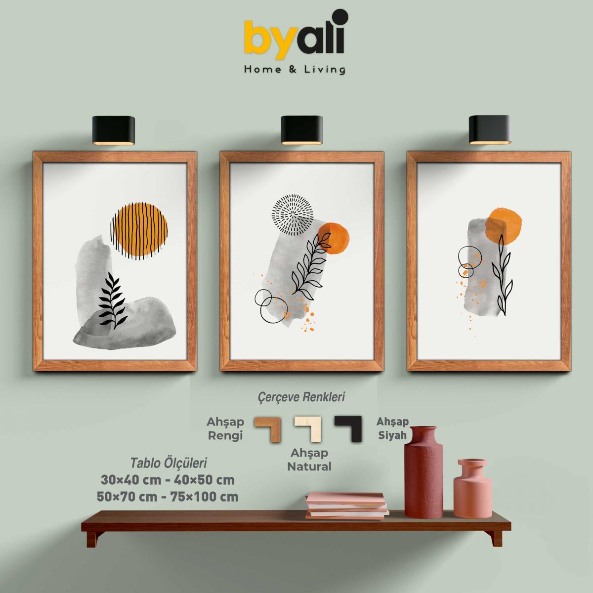 Abstract Art 3’lü Tablo Seti - 3241