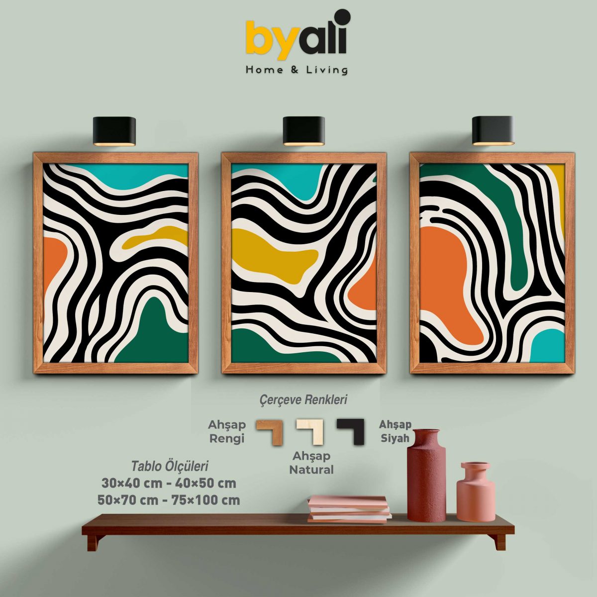 Minimalist Art 3’lü Tablo Seti - 3264