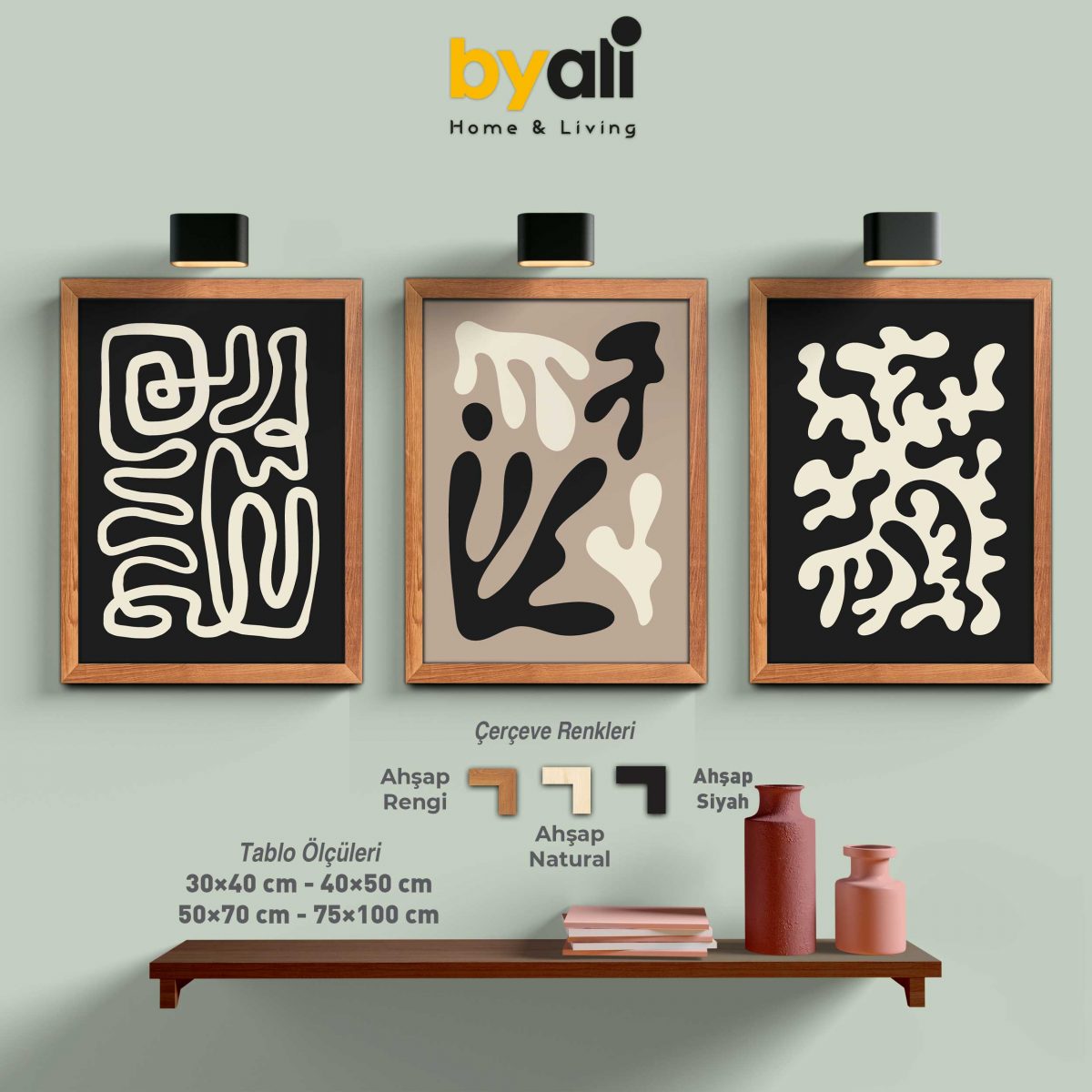 Minimalist Art 3’lü Tablo Seti - 3275