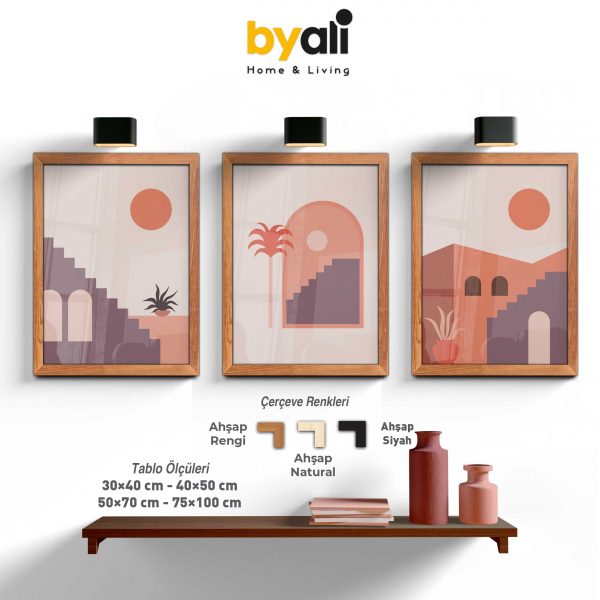 Boho Style 3’lü Tablo Seti - 3294