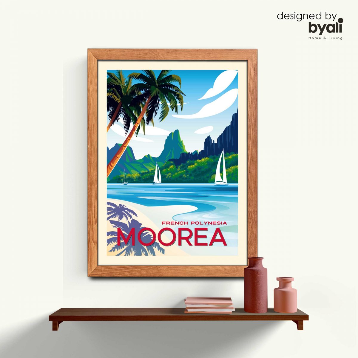 Moorea Retro Şehir Ahşap Çerçeveli Tablo CR 1110