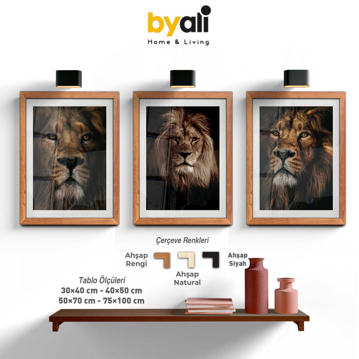 Asil Aslan 3’lü Tablo Seti - F1027