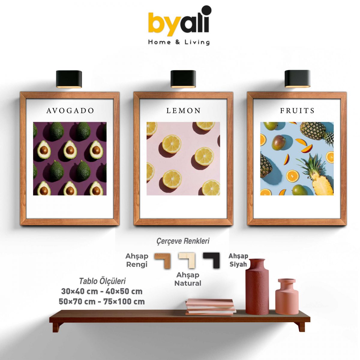 Fruits 3’lü Tablo Seti - F1033