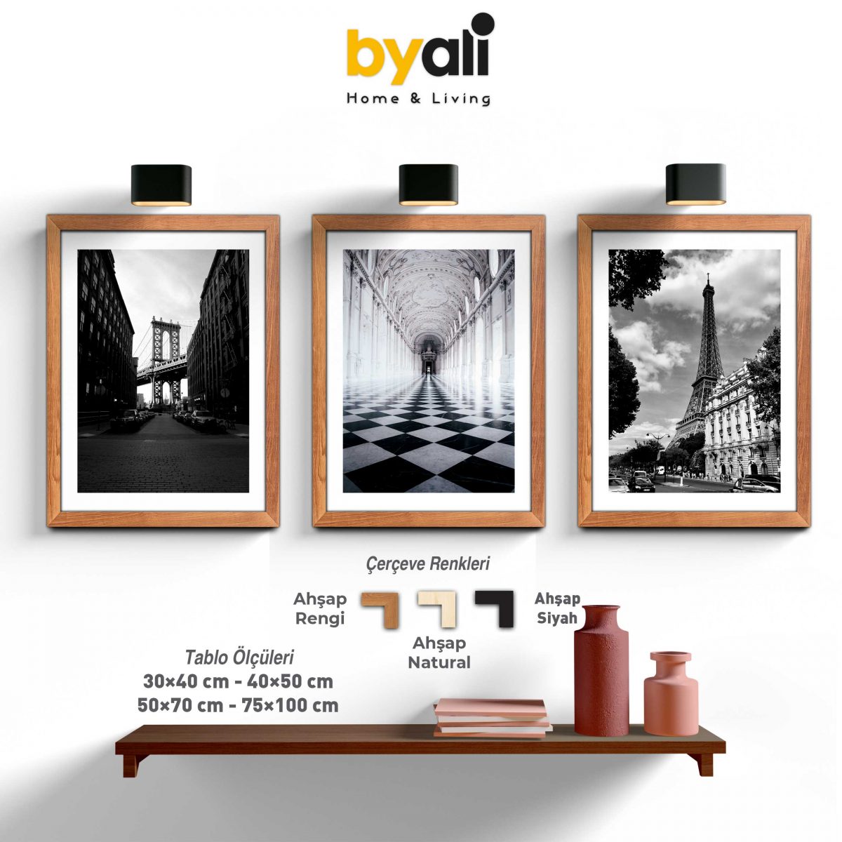 Black And White 3’lü Tablo Seti - F1043