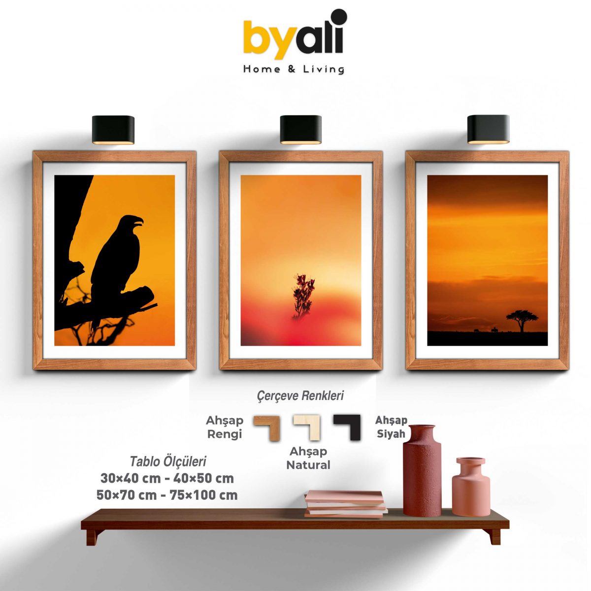 Gün Batımı 3’lü Tablo Seti - F1052---0