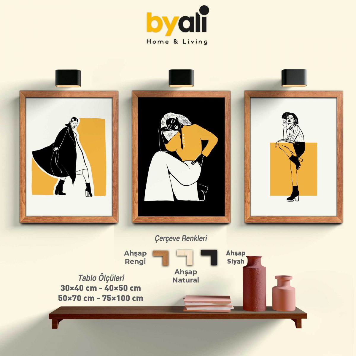 Minimalist Art 3’lü Tablo Seti - 3327